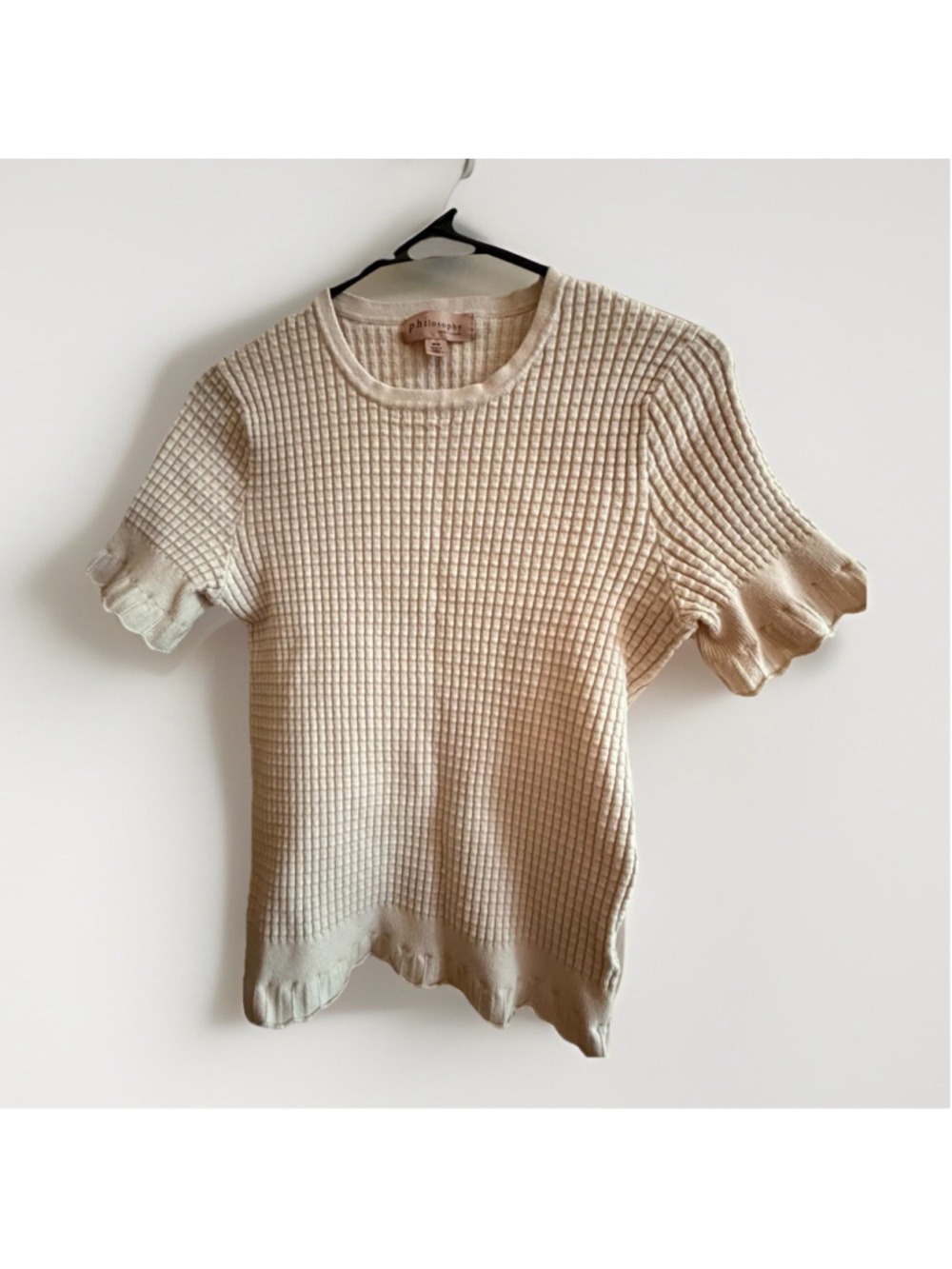 Philosophy Cream Waffle Knit Top - Size Medium